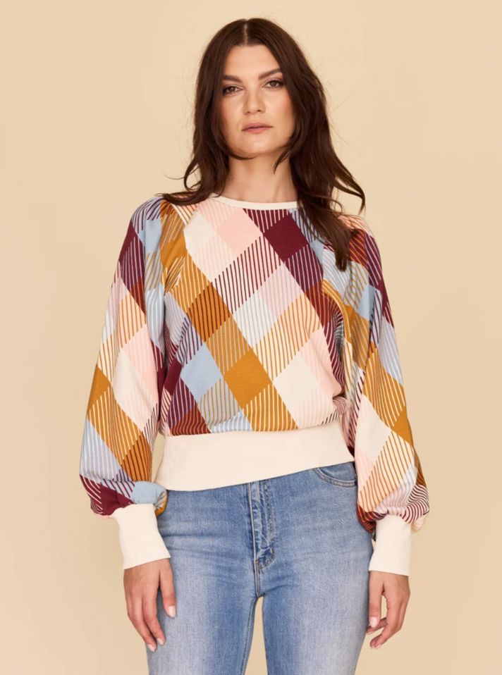 Checkered Batwing Windcheater