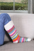 Villarica Colourful Dotty Stripe Long Socks Cosy Knit Wool