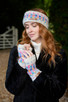 Arundel - Mohair Wool Knit Fingerless Gloves Oatmeal  Pastel