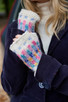 Arundel - Mohair Wool Knit Fingerless Gloves Oatmeal  Pastel
