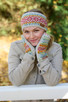 Killarney Soft Merino Wool Fair Isle Knit  Ear Warmer Oat