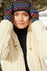 Grenada - Women's Knitted Wool Colourful Navy Glove Mitts