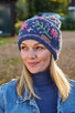 Hampton Court - Embroidered Flowers Knitted Wool Bobble Hat