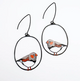 Zebra Fnch Earrings in Black,Grey and Orange