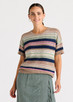 Stripe Lace Top - Natural LC8872