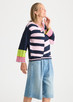 Crazy Stripe Vee - Dk Denim ZP8823