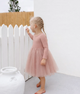 Long Sleeve Tuille Dress - Dusty Pink Sparkles
