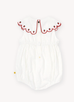 Scallop Collar Strawberry Romper