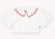 Scallop Collar Strawberry Cropped Blouse