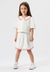 Scallop Collar Strawberry Cropped Blouse