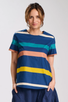 Valencia Stripe Top Navy