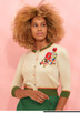 Vera Cardigan 3/4 Sleeve - Floral Corsage