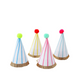 Stripe Pom Pom Mini Party Hat (Set 8)