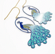 Peacock Earrings in Blue