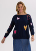 Intarsia Hearts Denim ZP7713