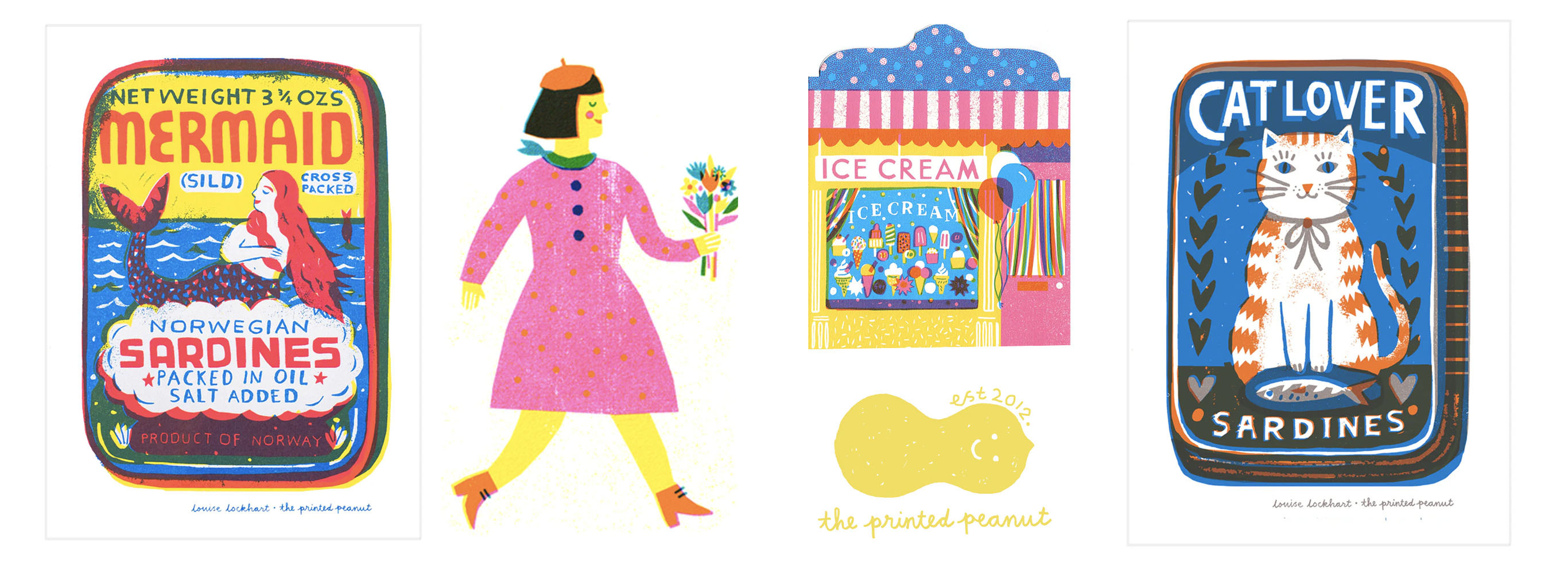 the printed peanut, riso prints and cards are availble at Australian stockist Hattie and the Wolf, Ballarat