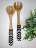 Hand-carved Bamboo Beaded Salad Servers - 024