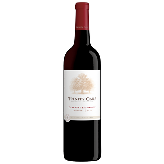Trinity Oaks Cabernet Sauvignon Red Wine has dark, enticing aromas of ripe blackberries and juicy raspberries and notes of green olive, dried herbs and vanilla complement robust black cherry flavors. This red wine is full-bodied with a smooth, rounded finish. All the wines are non-GMO, gluten-free and bottled in eco-friendly packaging. Trinity Oaks Cabernet Sauvignon was sourced from premier California vineyards in Lodi-Delta and coastal counties. They partner with vineyards using sustainable practices in their winemaking processes. Pair this red wine with grilled flank steak or eggplant parmesan. One 750mL bottle of Trinity Oaks Cabernet Sauvignon Red Wine, 13.8% alcohol by volume. Trinity Oaks Cabernet Sauvignon Red Wine has dark, enticing aromas of ripe blackberries and juicy raspberries and notes of green olive, dried herbs and vanilla complement robust black cherry flavors. This red wine is full-bodied with a smooth, rounded finish. All the wines are non-GMO, gluten-free and bottled in eco-friendly packaging. Trinity Oaks Cabernet Sauvignon was sourced from premier California vineyards in Lodi-Delta and coastal counties. They partner with vineyards using sustainable practices in their winemaking processes. Pair this red wine with grilled flank steak or eggplant parmesan. One 750mL bottle of Trinity Oaks Cabernet Sauvignon Red Wine, 13.8% alcohol by volume.
