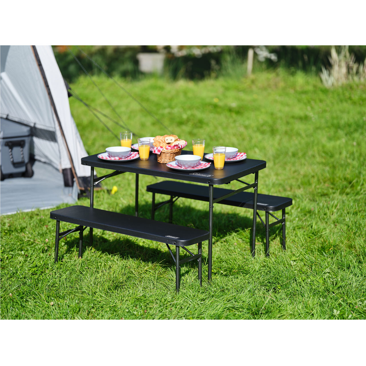 Coleman 4 Person Pack Away Table Bench Set from Camperite Leisure