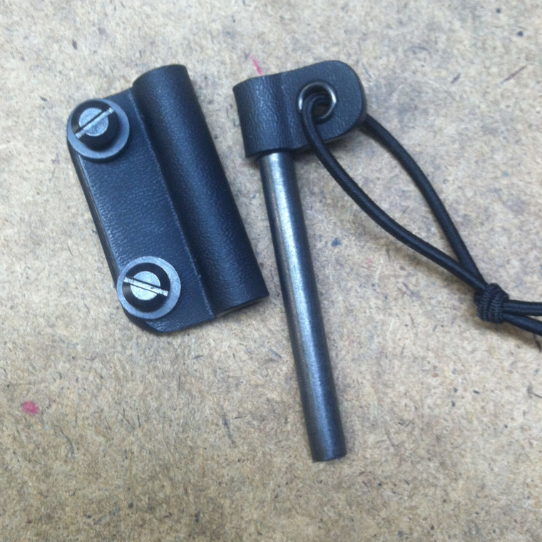 Standard size Ferrocerium Firesteel Rod and Attachment (side mount