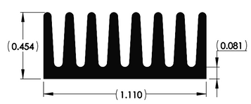 Wakefield Thermal 1.1" X 12" Extrusion 16240 XX8052-65 - 125283