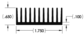 Wakefield Thermal 1.75" X 12" Extrusion 16249 XX8260-65 - 125289