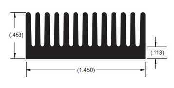 Wakefield Thermal 1.45" X 12" Extrusion 14363 - 125361