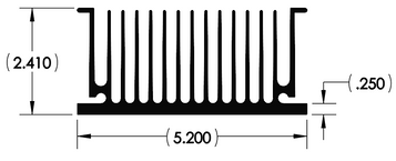 Wakefield Thermal 5.2" X 2.41" Heatsink W/Mounting Feet - 14820