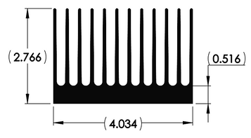 Wakefield Thermal 4.034" X 2.766" Flatback Heatsink - 15273