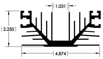 Wakefield Thermal 5" X 2.25" Press Pack Heatsink - 16082