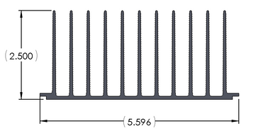 Wakefield Thermal 5.596" X 2.5" Flatback Heatsink - 19036