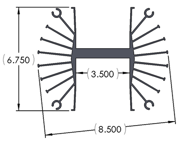 Wakefield Thermal 8.467" X 6.75" H Style Heatsink - 19065