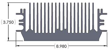 Wakefield Thermal 8.98" X 3.75" MISC Heatsink - 19273