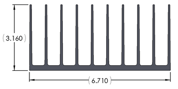 Wakefield Thermal 6.71" X 3.16" Flatback Heatsink - 21081