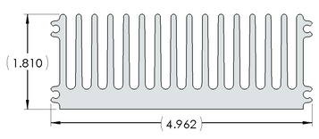 Wakefield Thermal 4.962" X 1.81" Flatback Heatsink - 21139