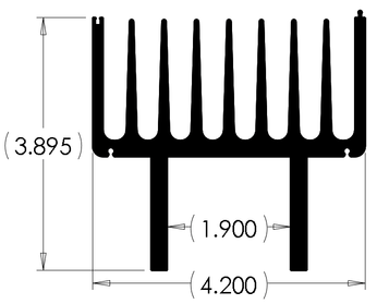 Wakefield Thermal 4.2" X 3.895" Heatsink W/Mounting Shelf XX5568 - 19585