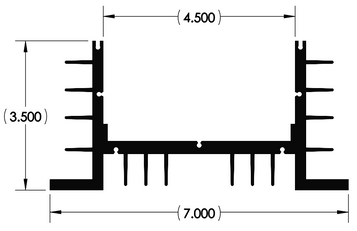 Wakefield Thermal 13.381" X 1.312" Flatback Heatsink XX5429 - 5429