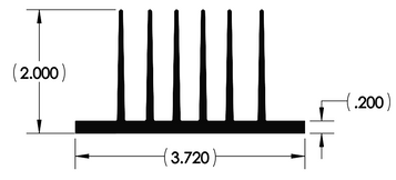 Wakefield Thermal 3.72" X 2" Flatback Heatsink - 11758