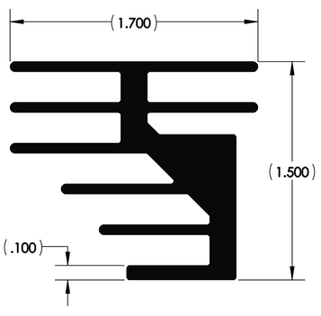 Wakefield Thermal 1.7" X 1.5" T Style Heatsink - 11922