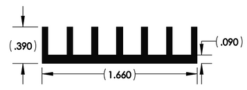 Wakefield Thermal 1.66" X 0.39" Flatback Heatsink - 11946