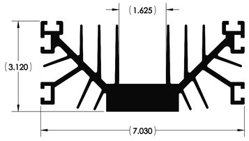 Wakefield Thermal 7.03" X 3.12" Press Pack Heatsink - 14442