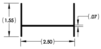 Wakefield Thermal 2.5" X 1.55" H Style Heatsink - 15757