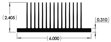 Wakefield Thermal 6" X 2.405" Flatback Heatsink - 19341