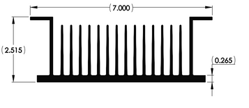 Wakefield Thermal 7" X 2.515" Heatsink W/Mounting Feet - 19834