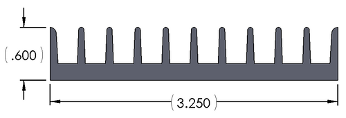 Wakefield Thermal Heat Sink Flatback 3.25-Inch by 0.6-Inch XX2040