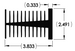 Wakefield Thermal 3.833" X 2.491" T Style Heatsink - 14102 Diagram