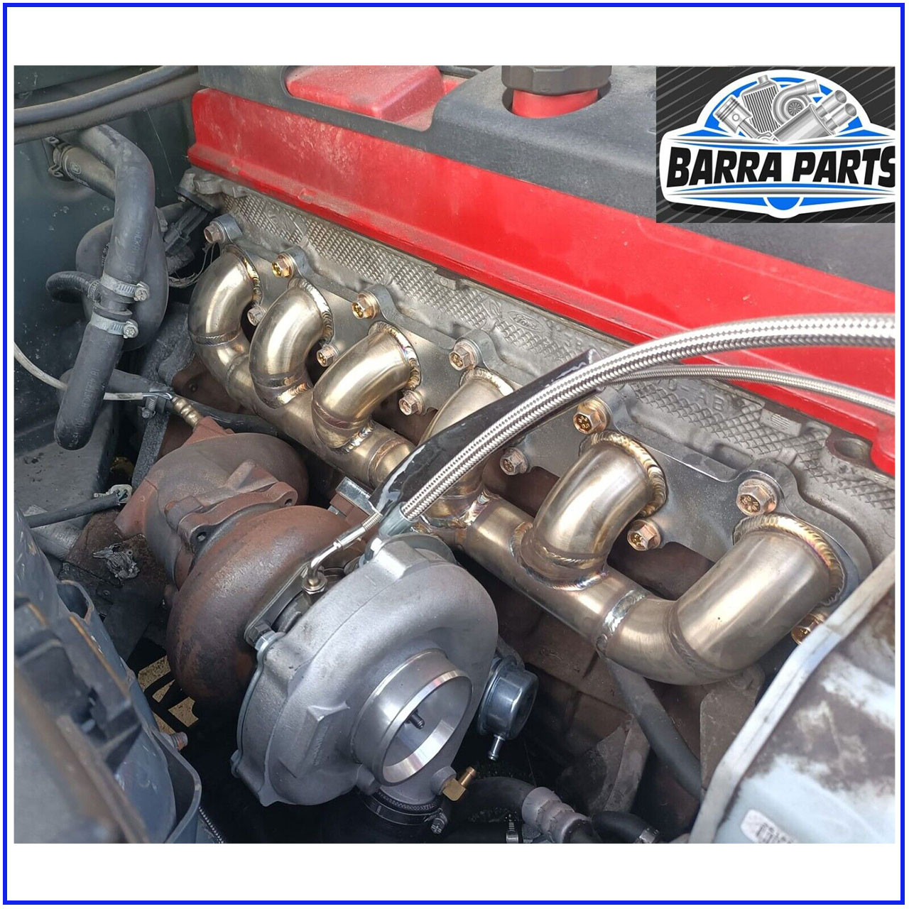 T3 Barra Turbo Manifold In Pipe Factory BA BF fitted to engine