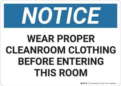 Cleanroom Signs