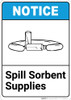 Notice: Spill Sorbent Storage ANSI with Icon - Portrait Wall Sign