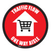 Traffic Flow - One Way Aisle - Red - Floor Sign